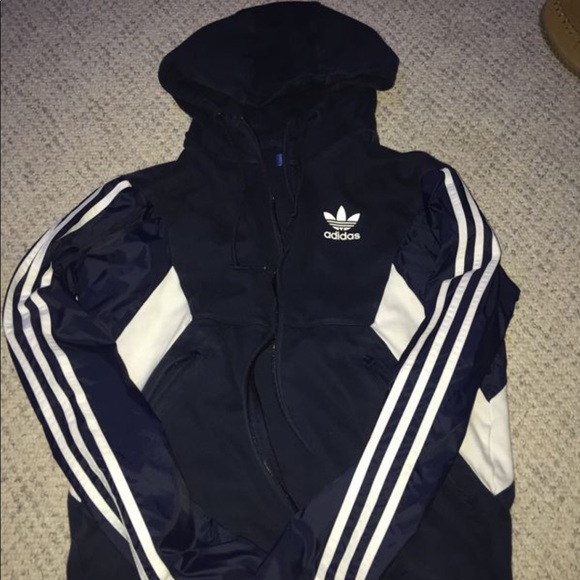 adidas | Jackets & Coats | Adidas Originals Jacket Sz S Dark Bluewhite ...